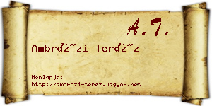 Ambrózi Teréz névjegykártya
